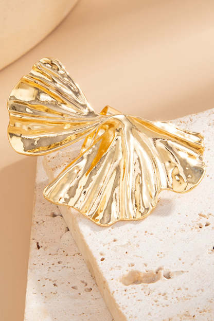 Fashion Irregular Ginkgo Leaf Shape Alloy Ring-consonak