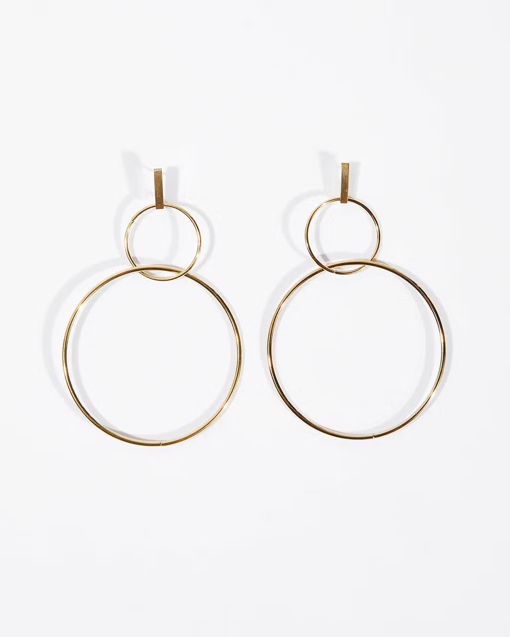 Double Hoop Drop Earrings-consonak