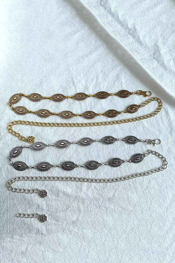 Retro Metal Carved Geometric Waist Chain | Consonak