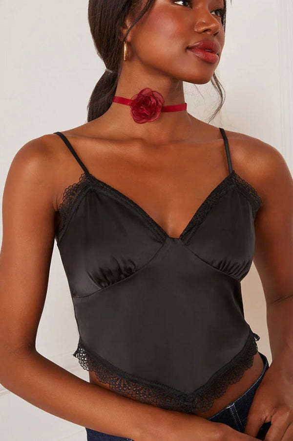 SACRED FLOWER RIBBON CHOKER NECKLACE-consonak