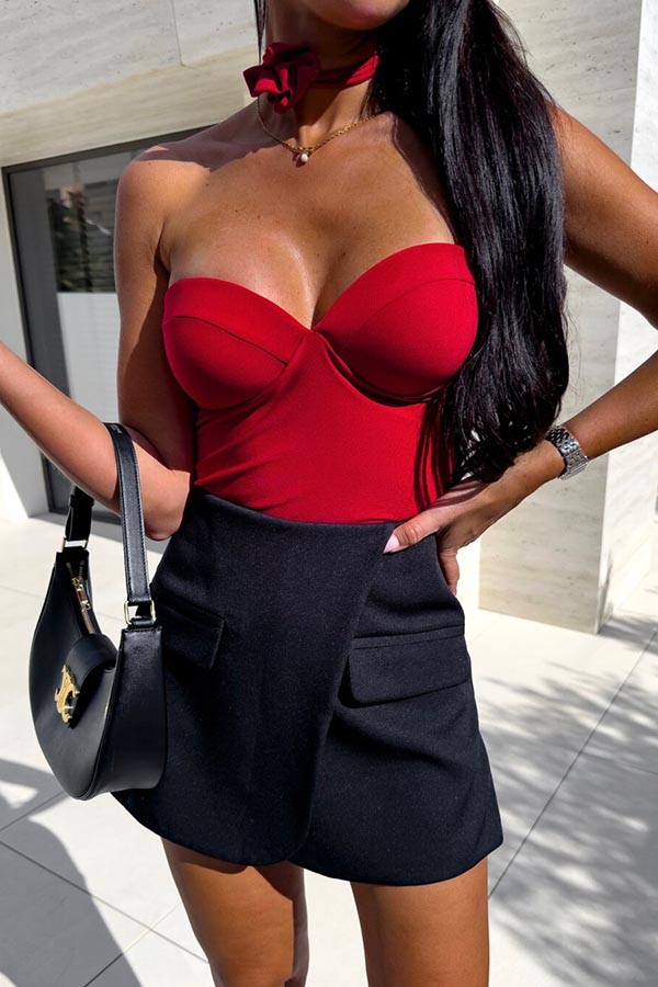 Body Feeling in Love Detachable Straps Sweetheart Neck Stretch Bodysuit / Romper-consonak