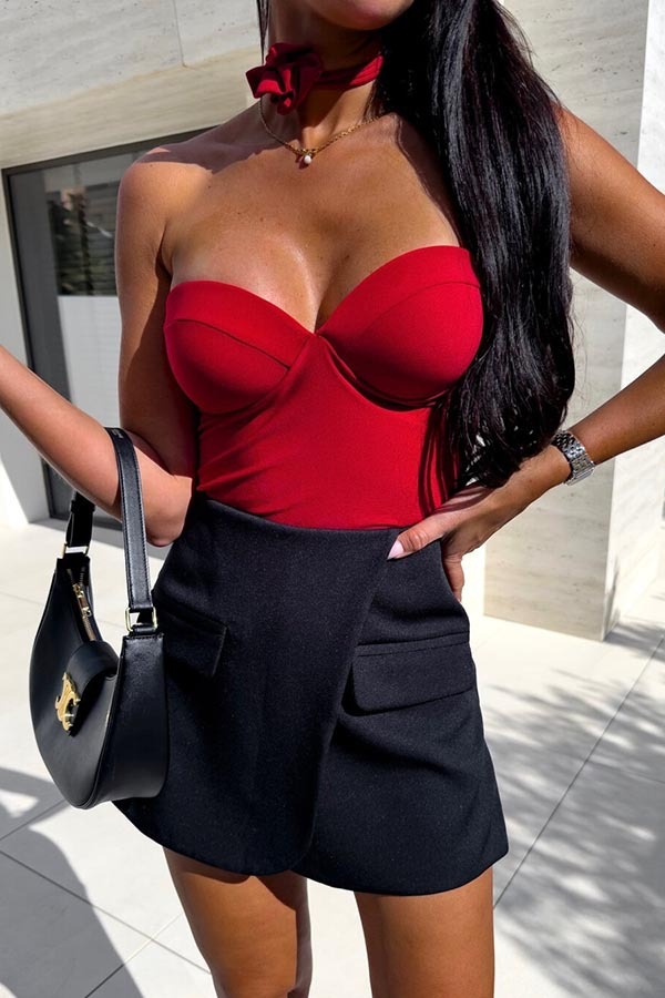 Body Feeling in Love Detachable Straps Sweetheart Neck Stretch Bodysuit / Romper-consonak