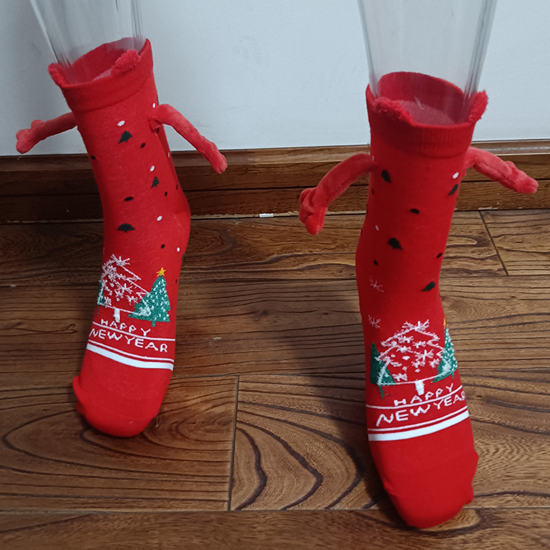 Christmas Cute Couple Magnetic Socks-consonak