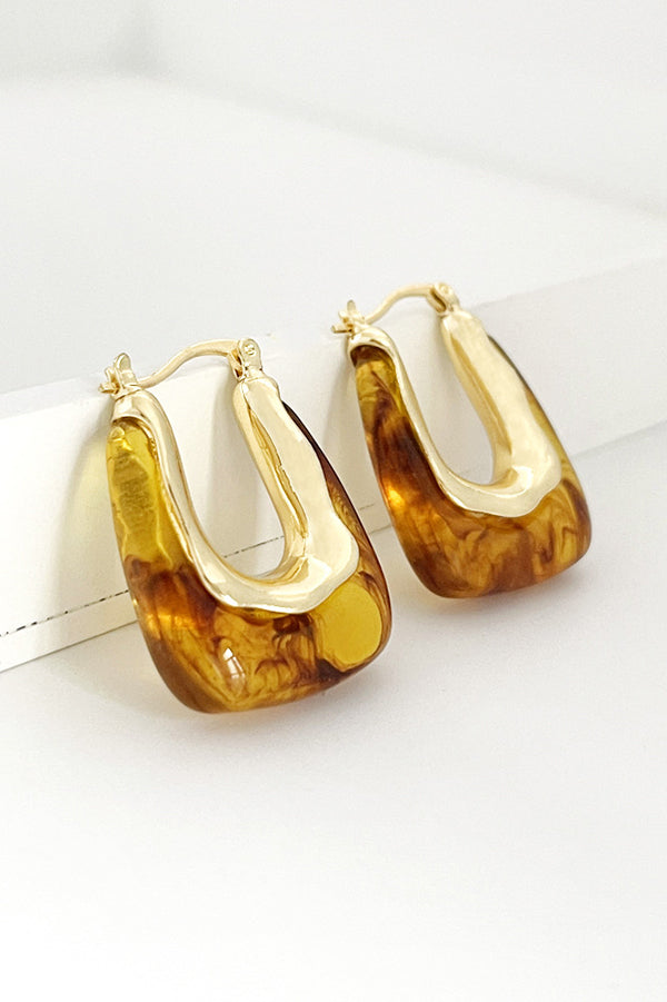 Fashionable Geometric U-shaped Colorful Jelly Earrings | Consonak