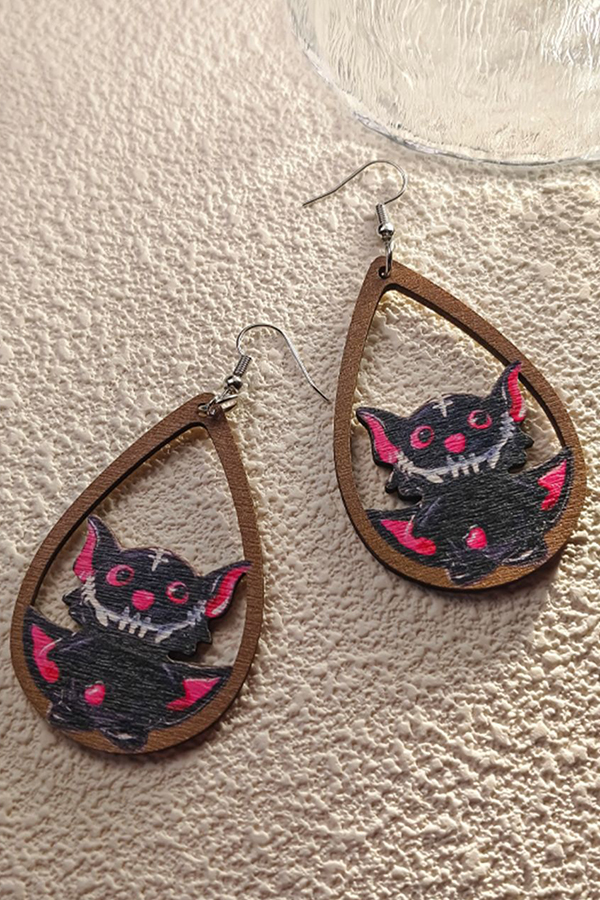 Halloween Horror and Fun Series Wooden Earrings-consonak