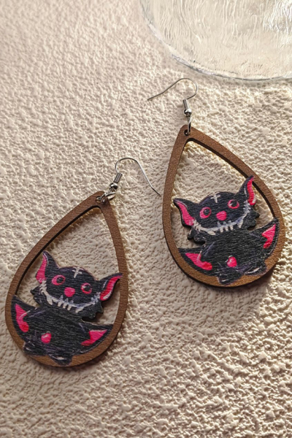 Halloween Horror and Fun Series Wooden Earrings-consonak