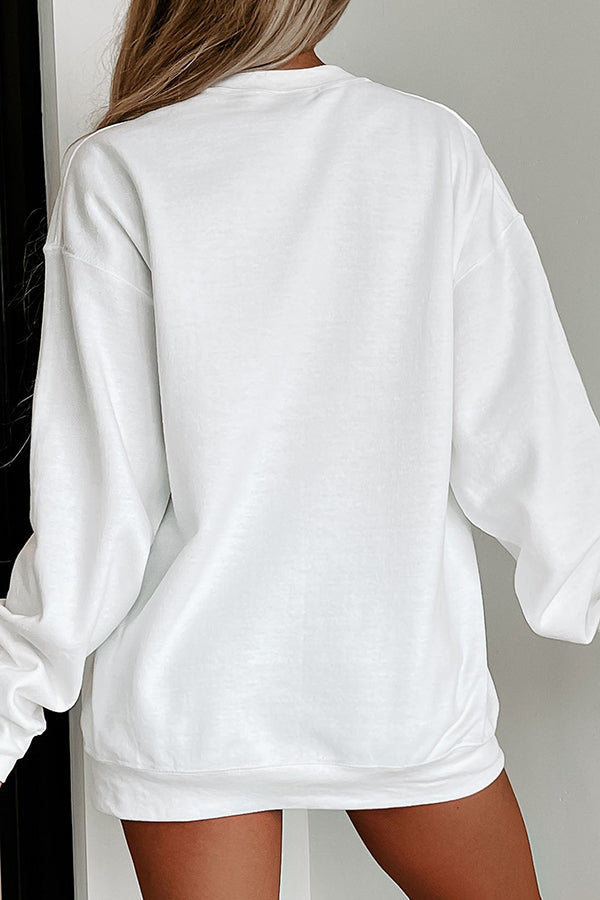 Christmas Sequined Bow Crew Neck Long-sleeved Loose Sweatshirt-consonak