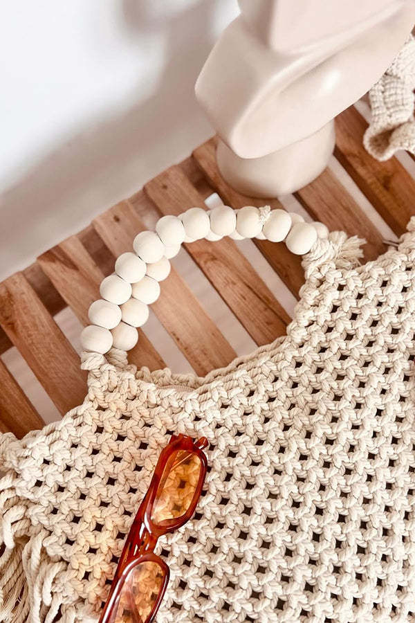 Fashion Woven Open Tassel Tote-consonak