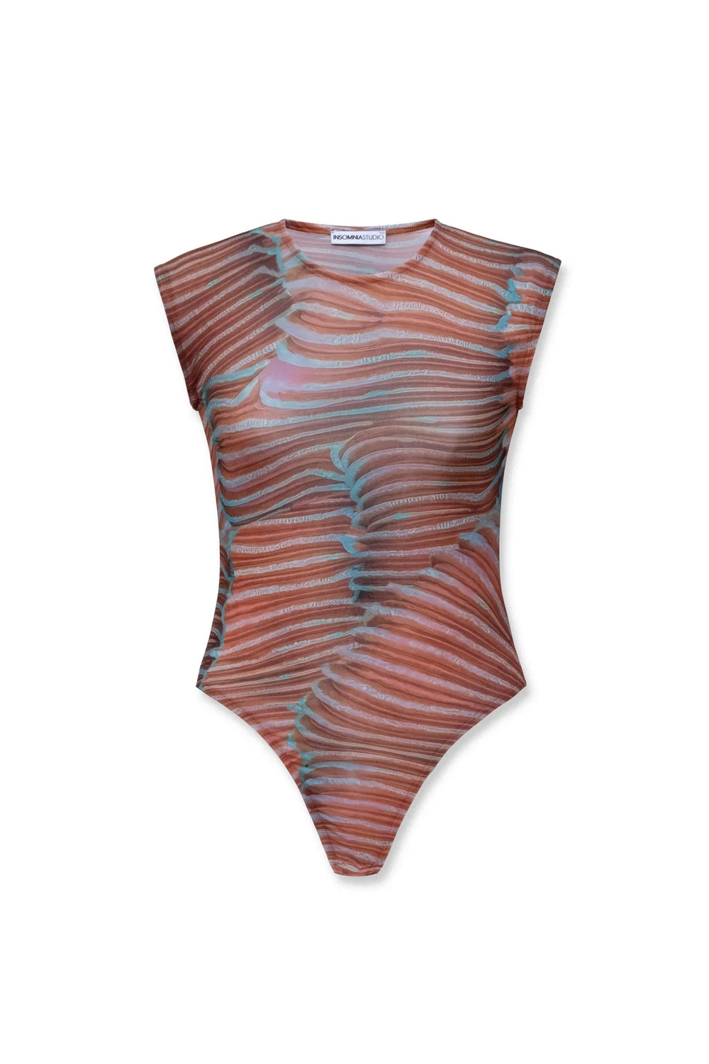 Bella Stretch Mesh Unique Print Bodysuit and High Rise Elastic Waist Maxi Skirt Set | Consonak