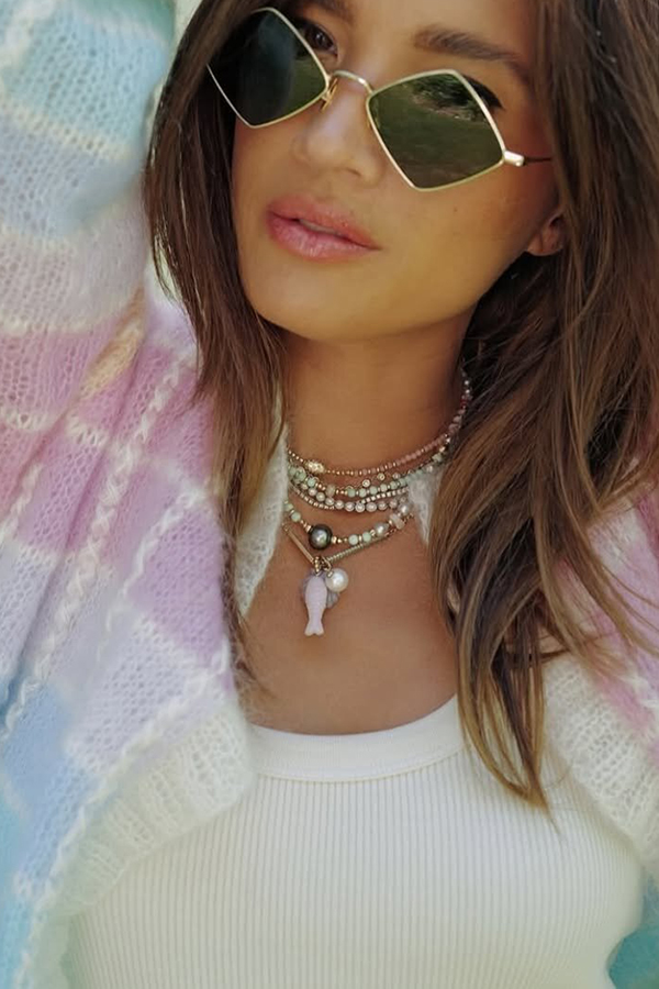 Palette Day Knit Color Blocks Open Front Balloon Sleeve Loose Cardigan-consonak