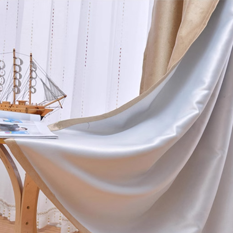 1 gold embossed curtain, simple Nordic style full blackout curtain, thickened insulation and sun protection bedroom floor to ceiling living room curtain fabric finished product