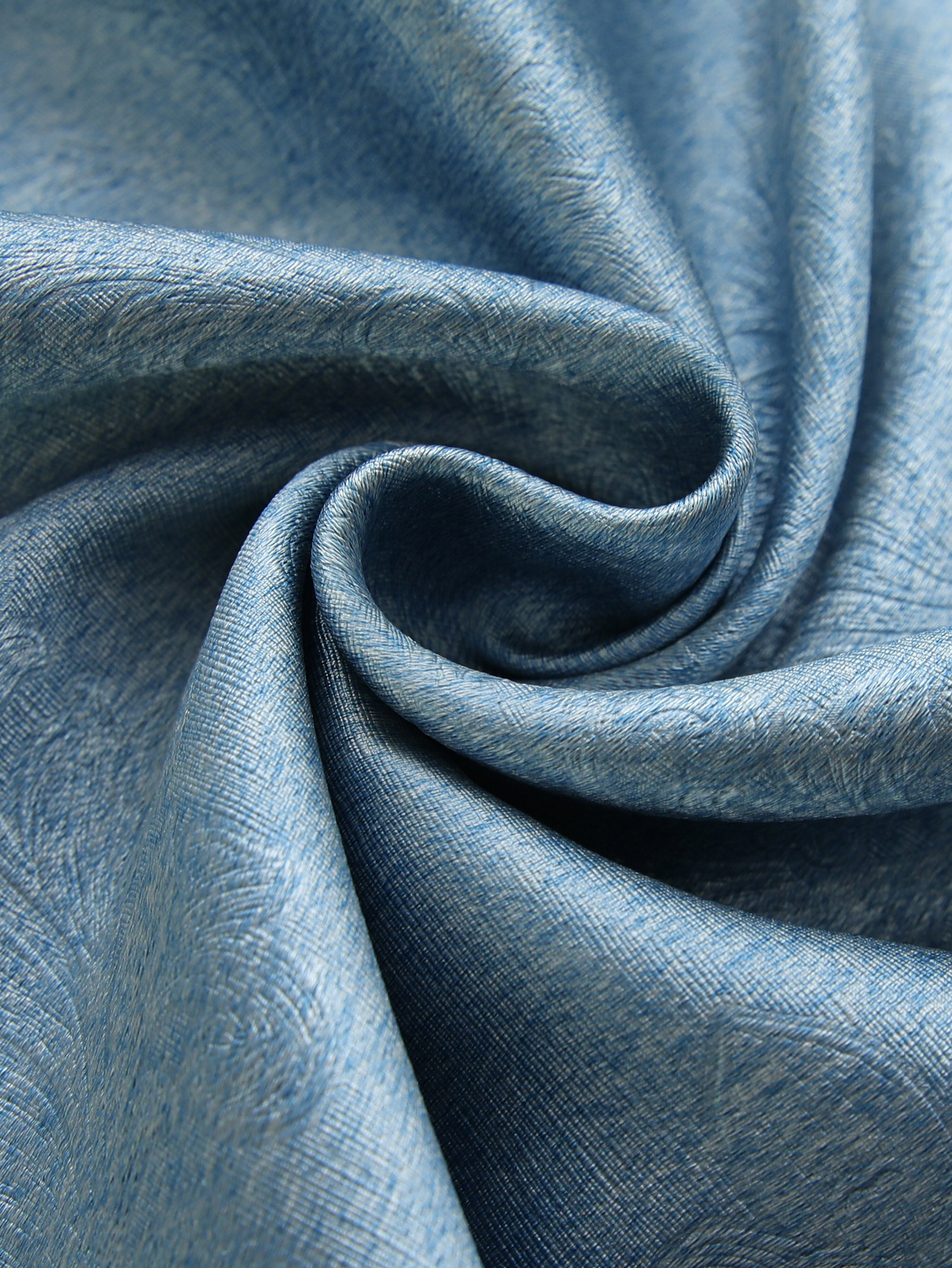 1 piece of European style blue high-end relief embroidered window screen, finished fabric screen integrated, simple living room, bedroom, double-layer blackout curtain