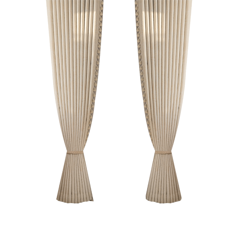 1 perforated French cream style curtain, made of chenille jacquard fabric, new light luxury curtain, modern and simple bedroom shading and insulation