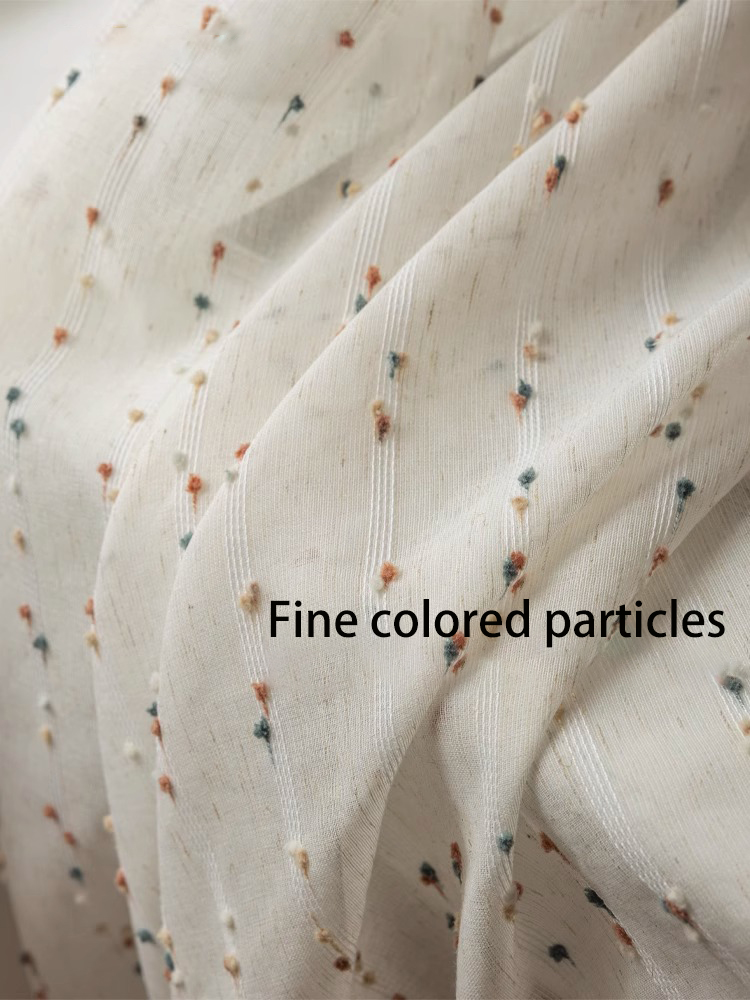 1 piece of retro linen colored velvet bean window screen, dopamine cotton linen cute curtains, bedroom curtains