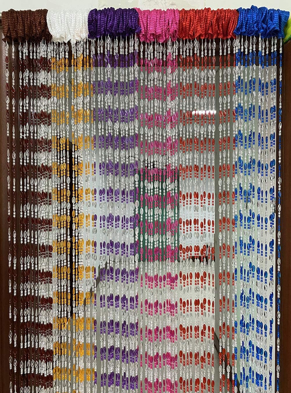 ZiDeTang Acrylic Beaded Door Curtain Home Decor Tassel Room Divider Curtain (Orange, 100cm by 195cm)