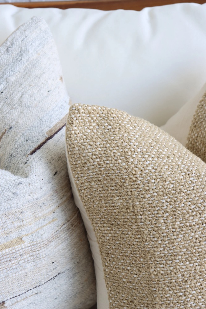 Textured Boho Pillow Cover Set, Lumbar Sofa Pillows, Brown 18x18 textured covers