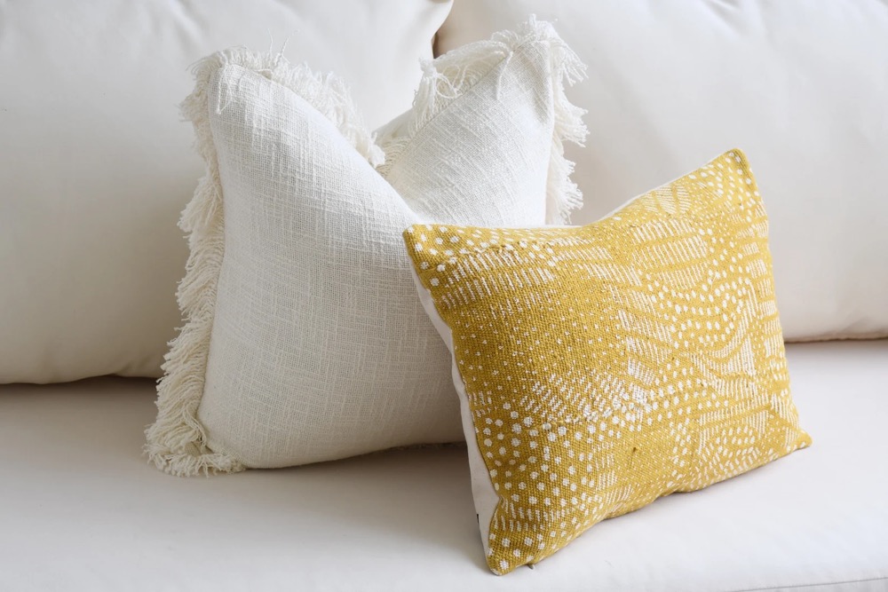 Long Mustard Lumbar Pillows, African Mud Cloth Throw Pillow Cover, Decorative Accent | Mudcloth Bolster