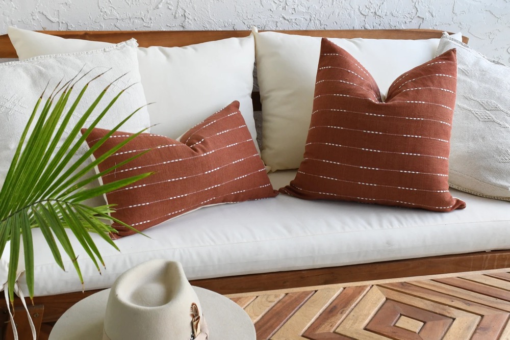 Terracotta Throw Pillow Covers, Decorative 20 x20 Boho