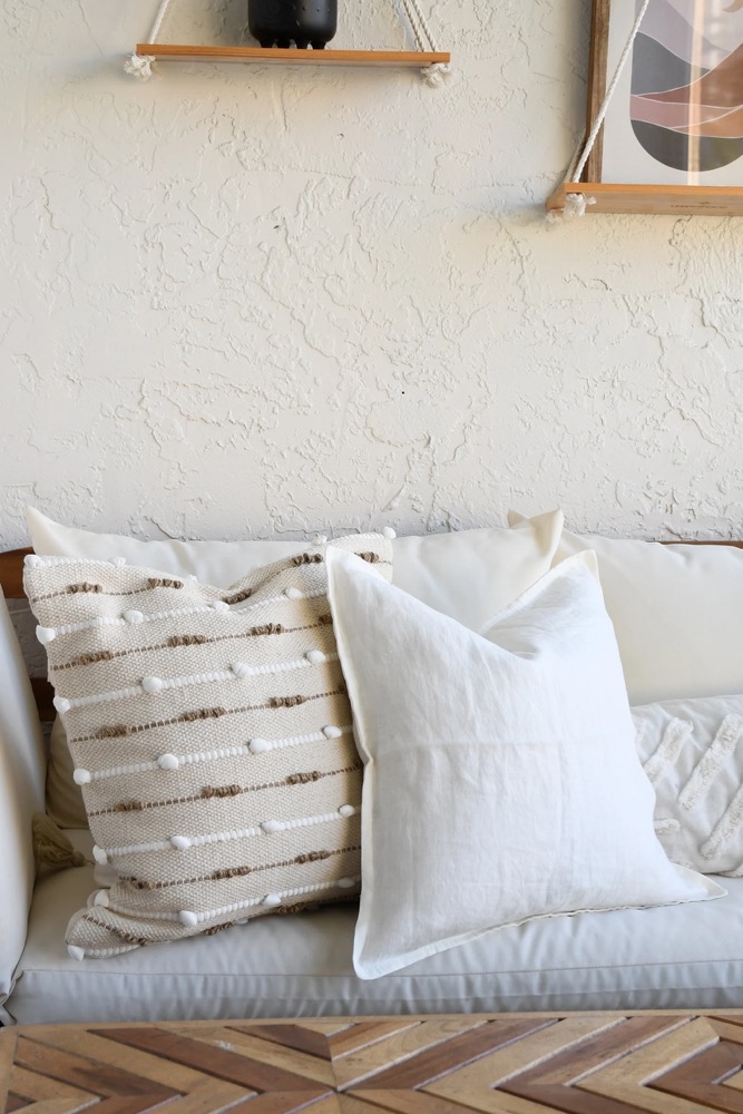 Linen Ivory 18x18 Throw Pillow | 20 x 20 Linen Pillow Cover