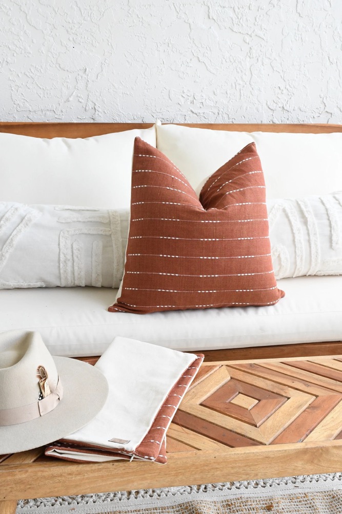 Terracotta Throw Pillow Covers, Decorative 20 x20 Boho