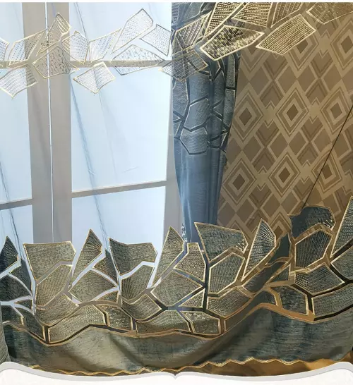Nordic Simple Curtains Room Velvet Hollow Embroidery Curtain Window Screen