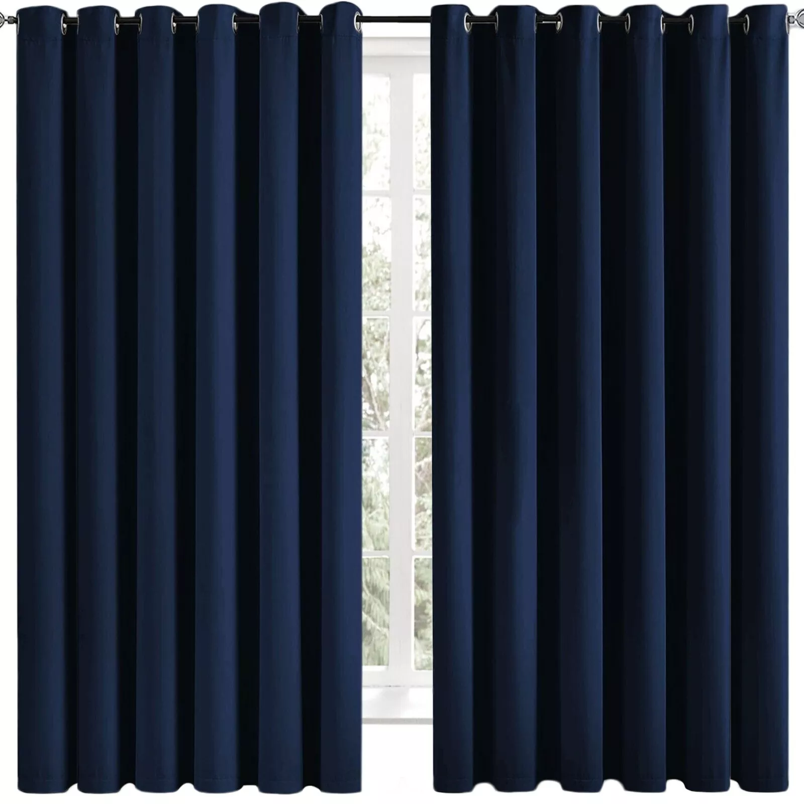 Blackout Curtains Pencil Pleat OR Ring Top Energy Saving Thermal Curtain Panels