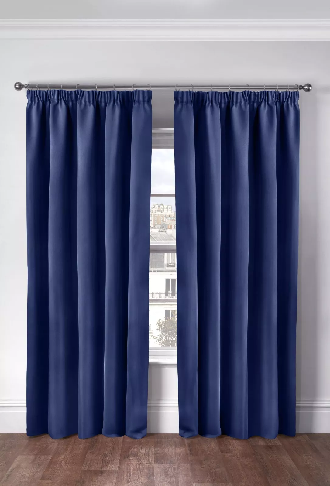 Thermal Thick Blackout Curtains 2 Panels Pencil Pleat Curtains Cali
