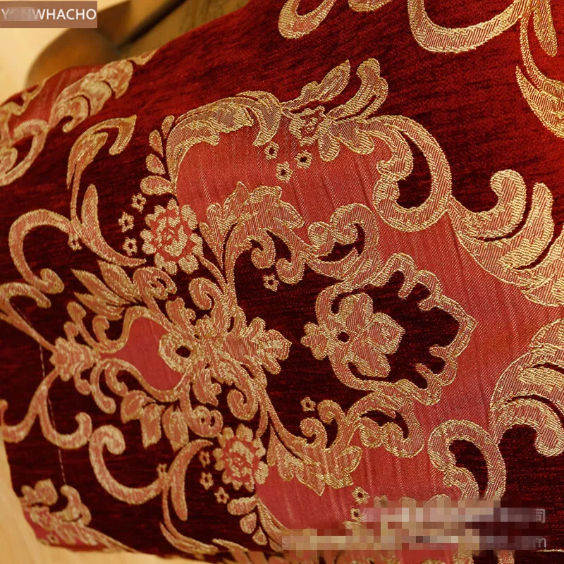 Luxury noble European red thick chenille cloth blackout curtain valance B626