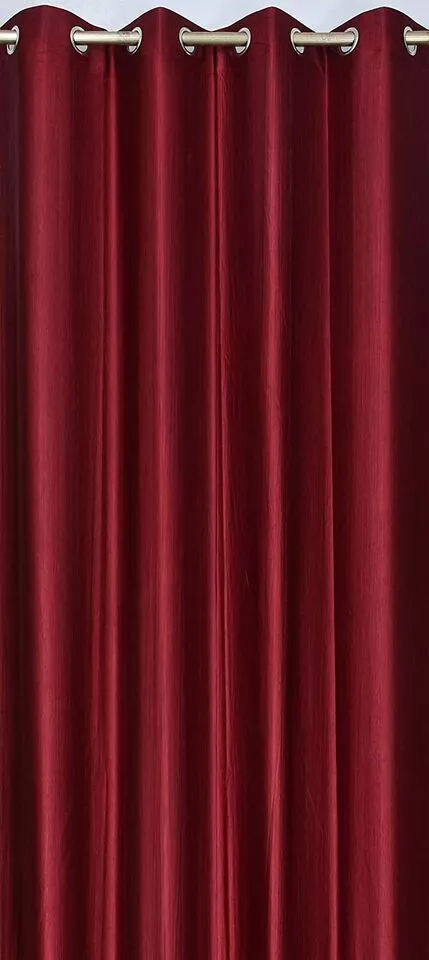 3 Piece Floral Shaded Grommet Ringtop Door Window Curtains Set 5 7 9 Feet Maroon