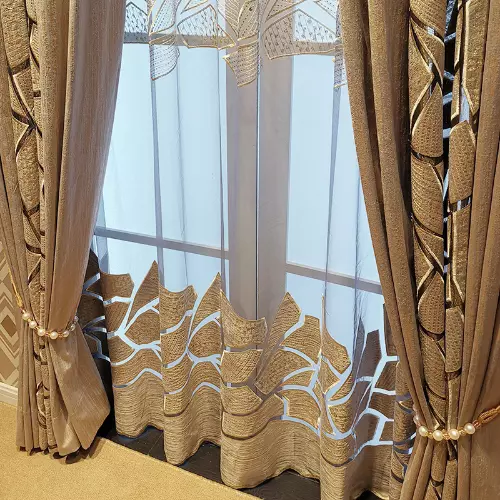 Nordic Simple Curtains Room Velvet Hollow Embroidery Curtain Window Screen