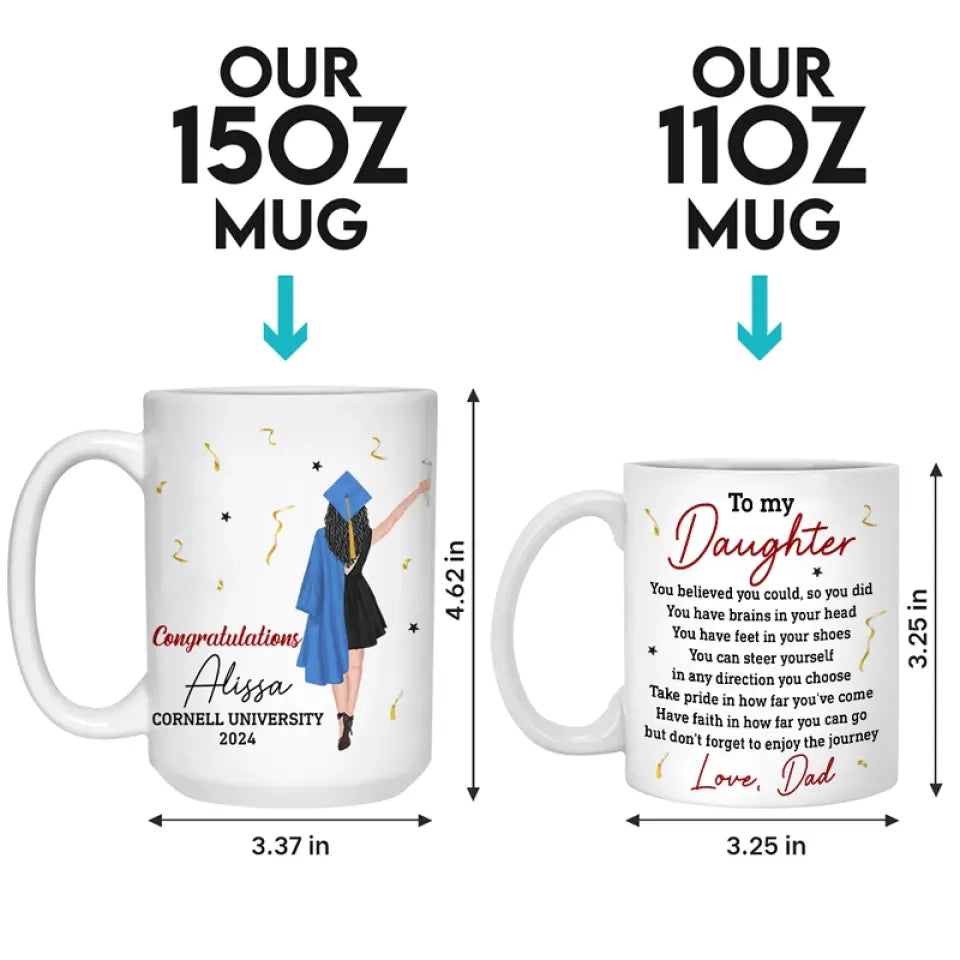 You Believe You Could, So You Did - Family Personalized Custom Mug - Graduation Gift For Family Members, Siblings, Brothers, Sisters