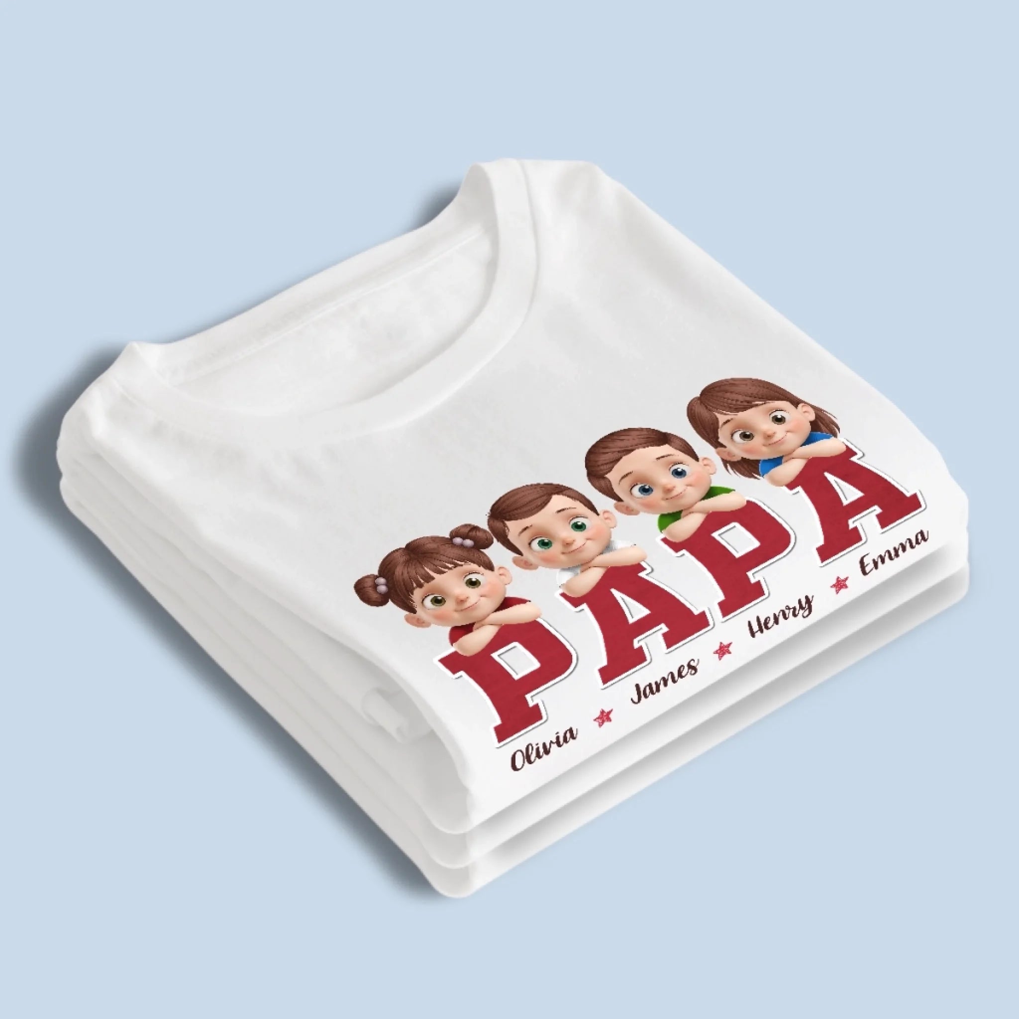 Proud To Be Their Papa - Family Personalized Custom Unisex T-shirt, Premium T-shirt, Hoodie -  Father's Day, Gift For Dad, Grandpa