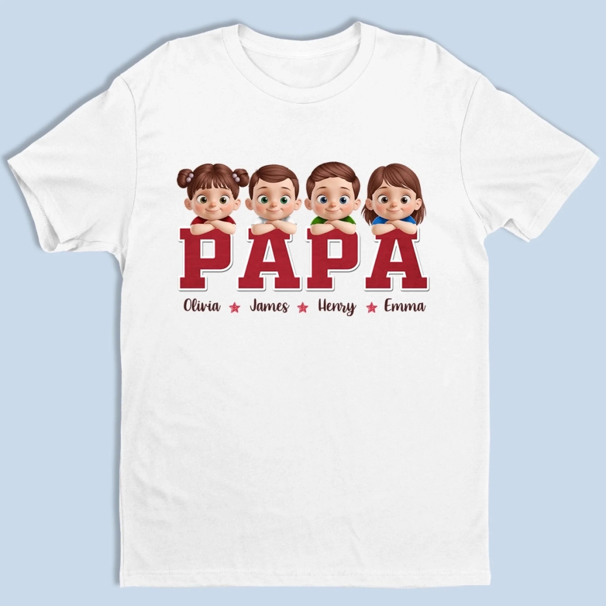 Proud To Be Their Papa - Family Personalized Custom Unisex T-shirt, Premium T-shirt, Hoodie -  Father's Day, Gift For Dad, Grandpa