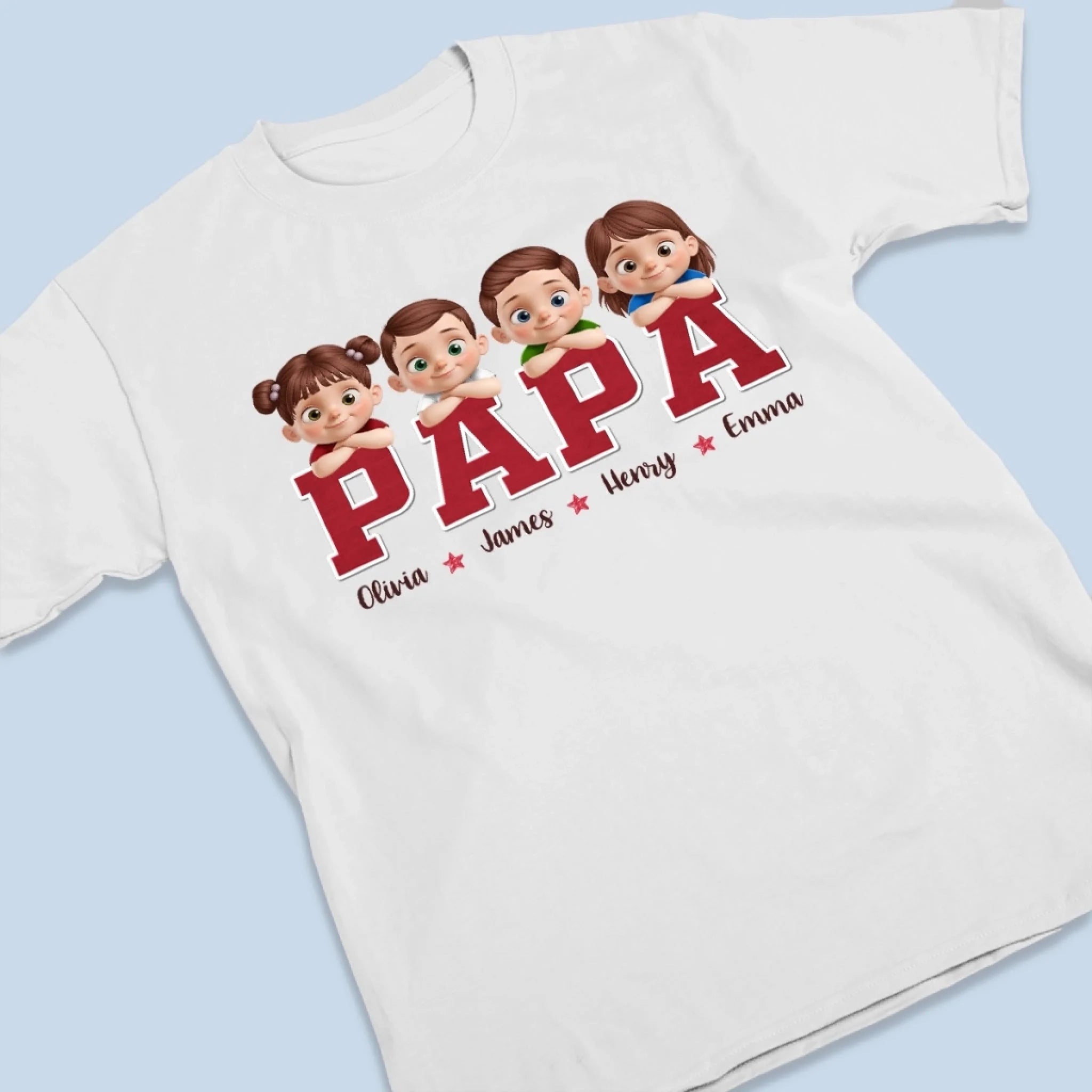 Proud To Be Their Papa - Family Personalized Custom Unisex T-shirt, Premium T-shirt, Hoodie -  Father's Day, Gift For Dad, Grandpa