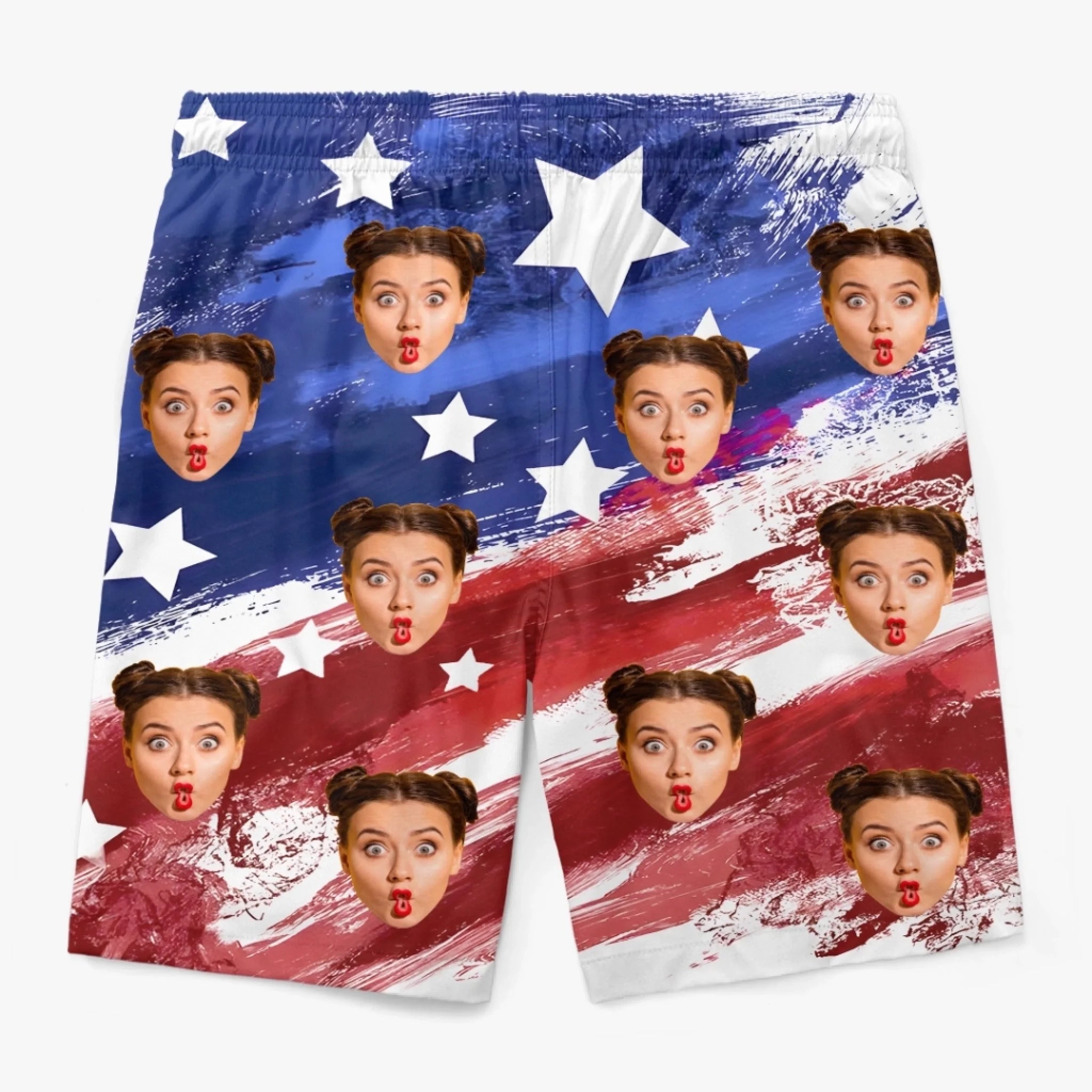 Custom Photo One Nation, One Crazy Fam - Family Personalized Custom Tropical Hawaiian Aloha Men Beach Shorts - Summer Vacation Gift For Family Members, Pet Owners, Pet Lovers