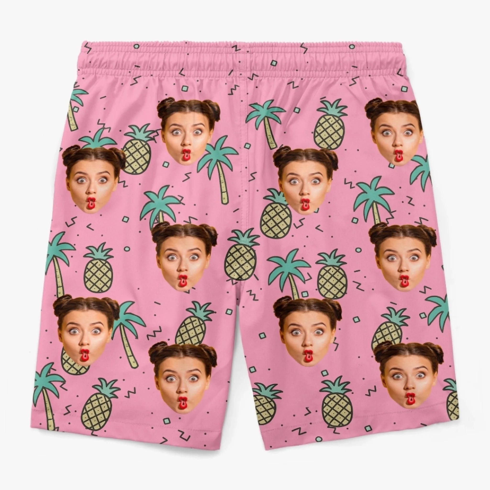 Custom Photo Pineapple Punch Squad - Family Personalized Custom Tropical Hawaiian Aloha Men Beach Shorts - Summer Vacation Gift For Family Members, Pet Owners, Pet Lovers