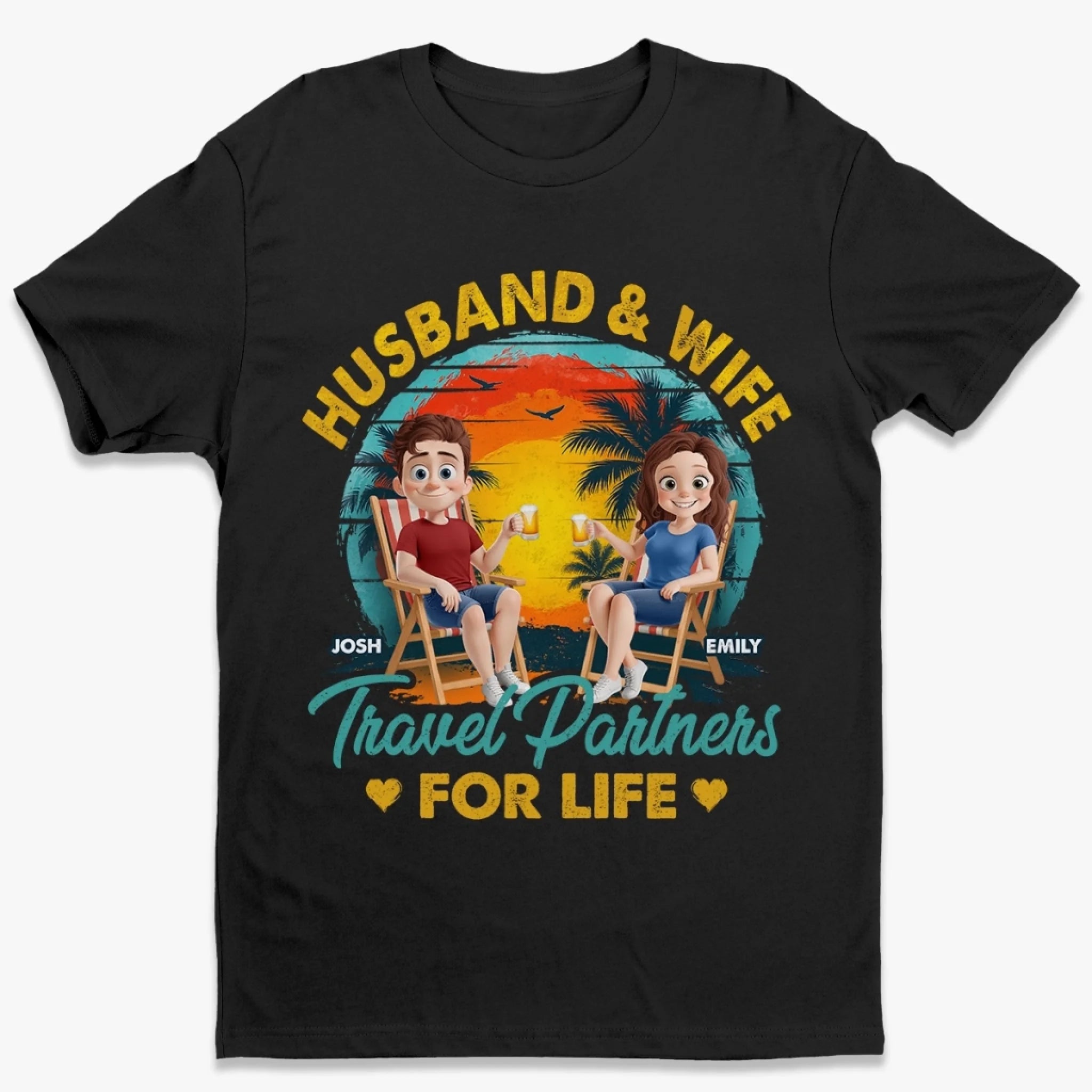 Couples Who Roam Together - Couple Personalized Custom Unisex T-shirt, Premium T-shirt, Hoodie - Summer Vacation Gift For Husband Wife, Anniversary, Travel Lovers