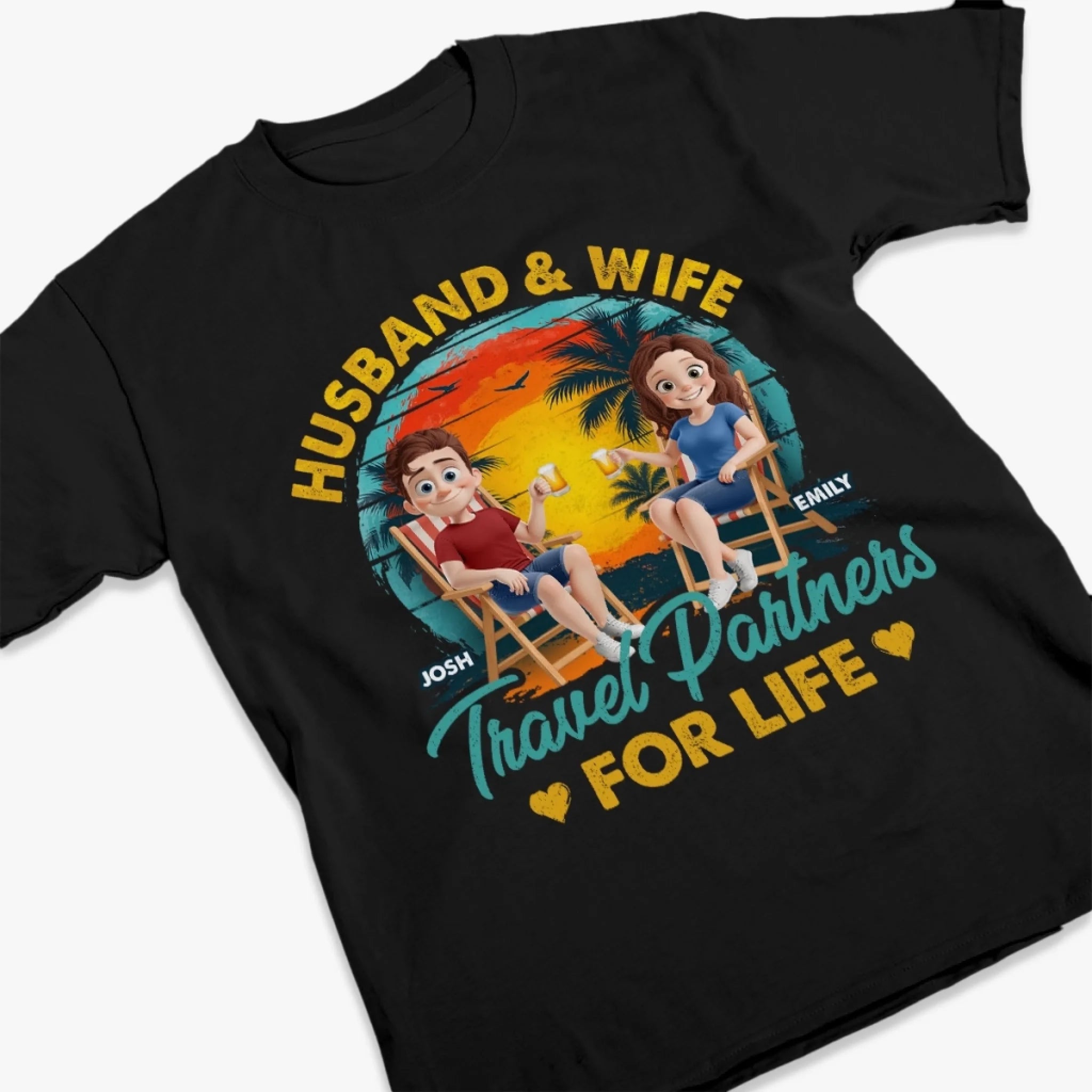 Couples Who Roam Together - Couple Personalized Custom Unisex T-shirt, Premium T-shirt, Hoodie - Summer Vacation Gift For Husband Wife, Anniversary, Travel Lovers