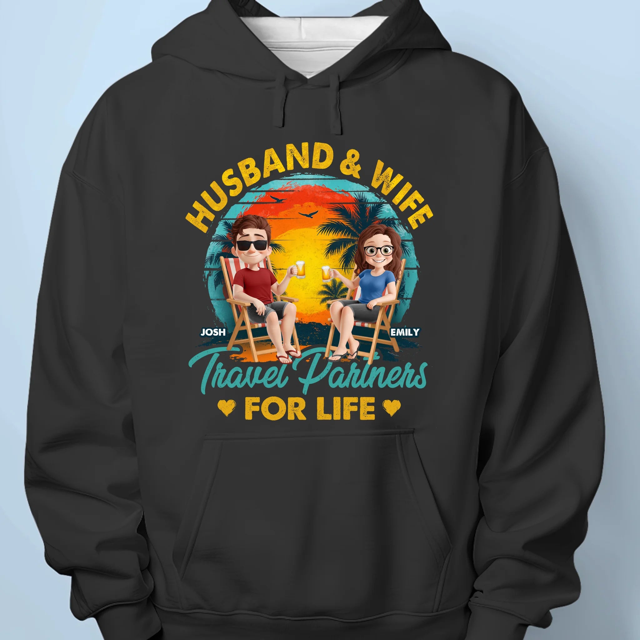 Couples Who Roam Together - Couple Personalized Custom Unisex T-shirt, Premium T-shirt, Hoodie - Summer Vacation Gift For Husband Wife, Anniversary, Travel Lovers