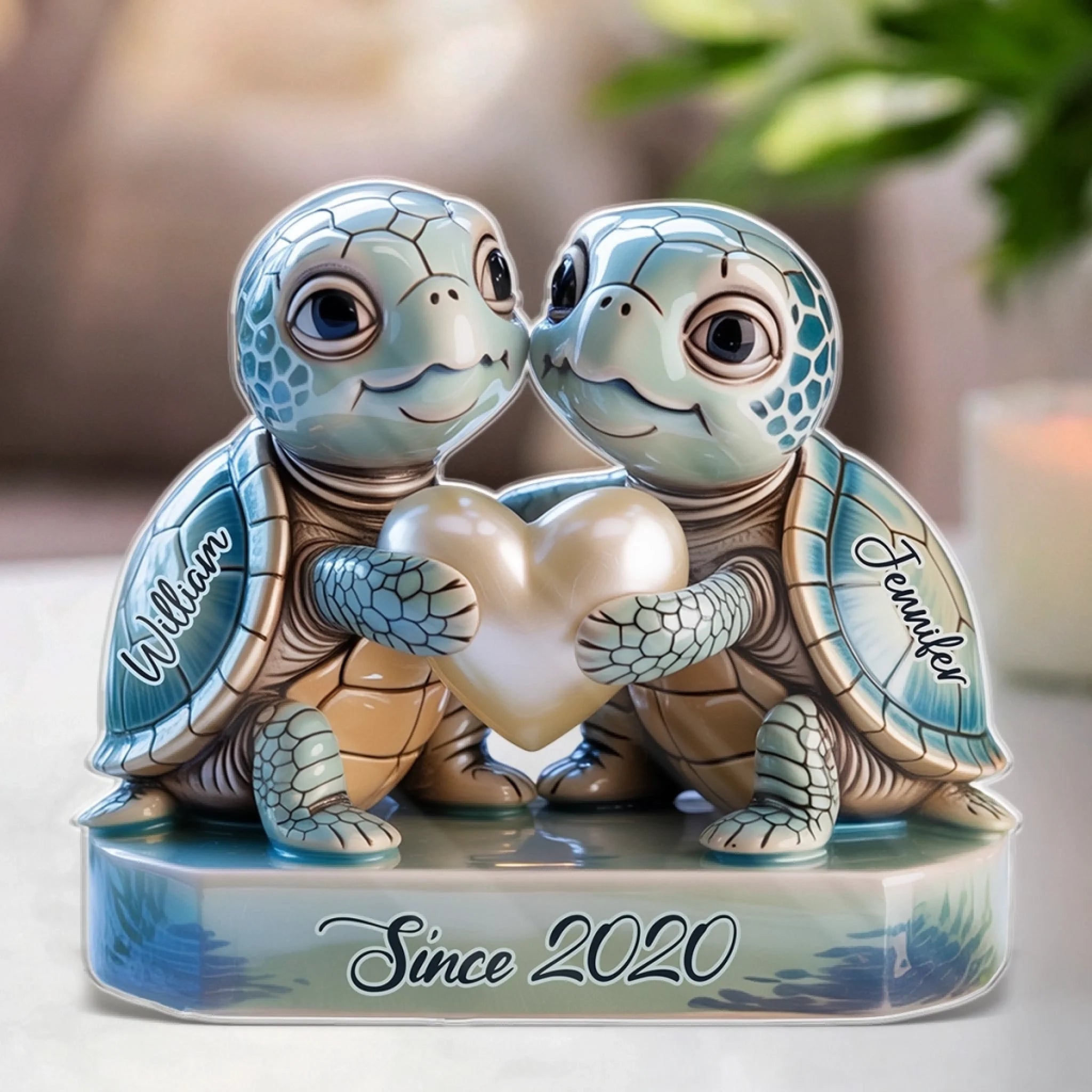 Slow And Steady, Always Together - Couple Personalized Custom Acrylic Plaque Custom Shape - Gift For Husband Wife, Anniversary