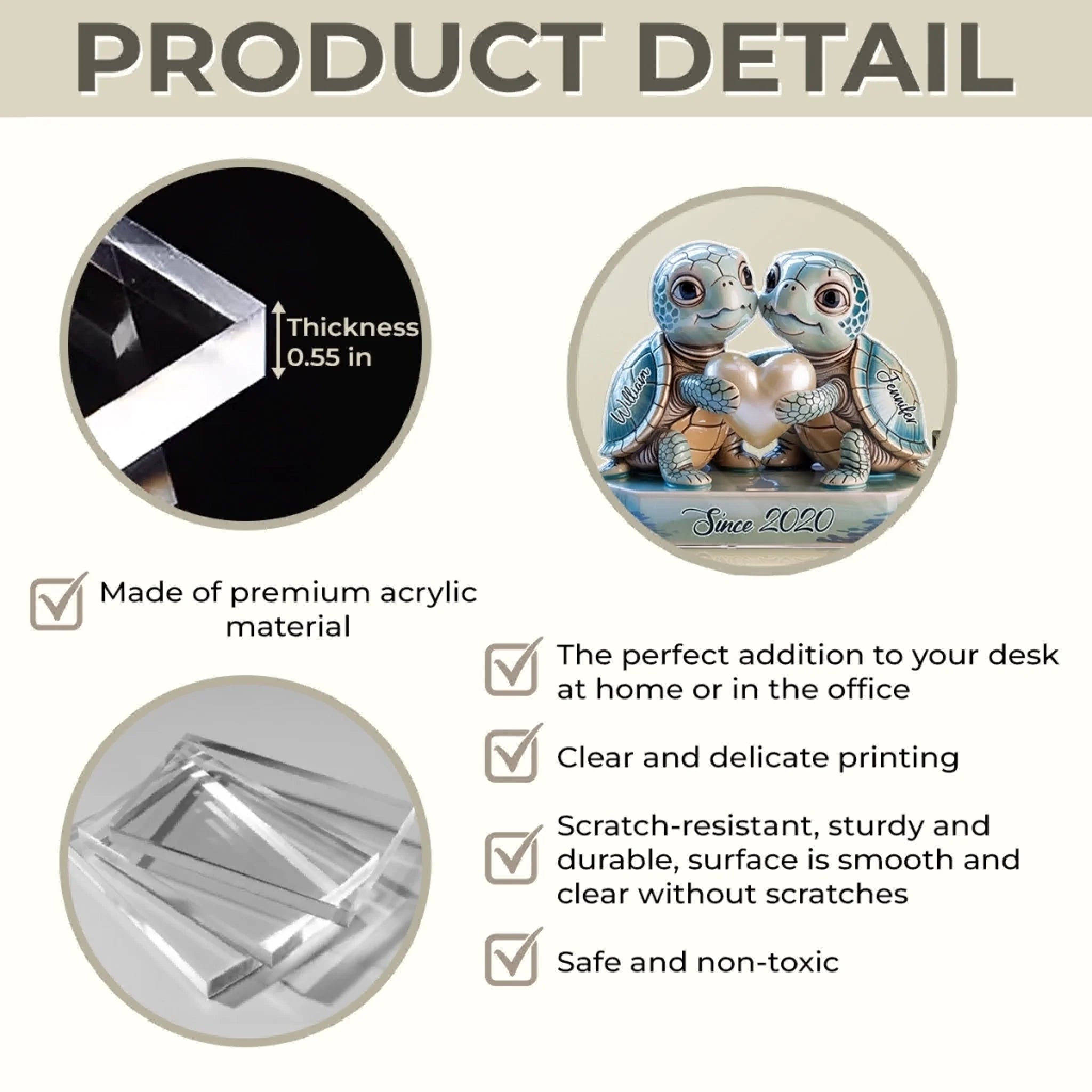 Slow And Steady, Always Together - Couple Personalized Custom Acrylic Plaque Custom Shape - Gift For Husband Wife, Anniversary