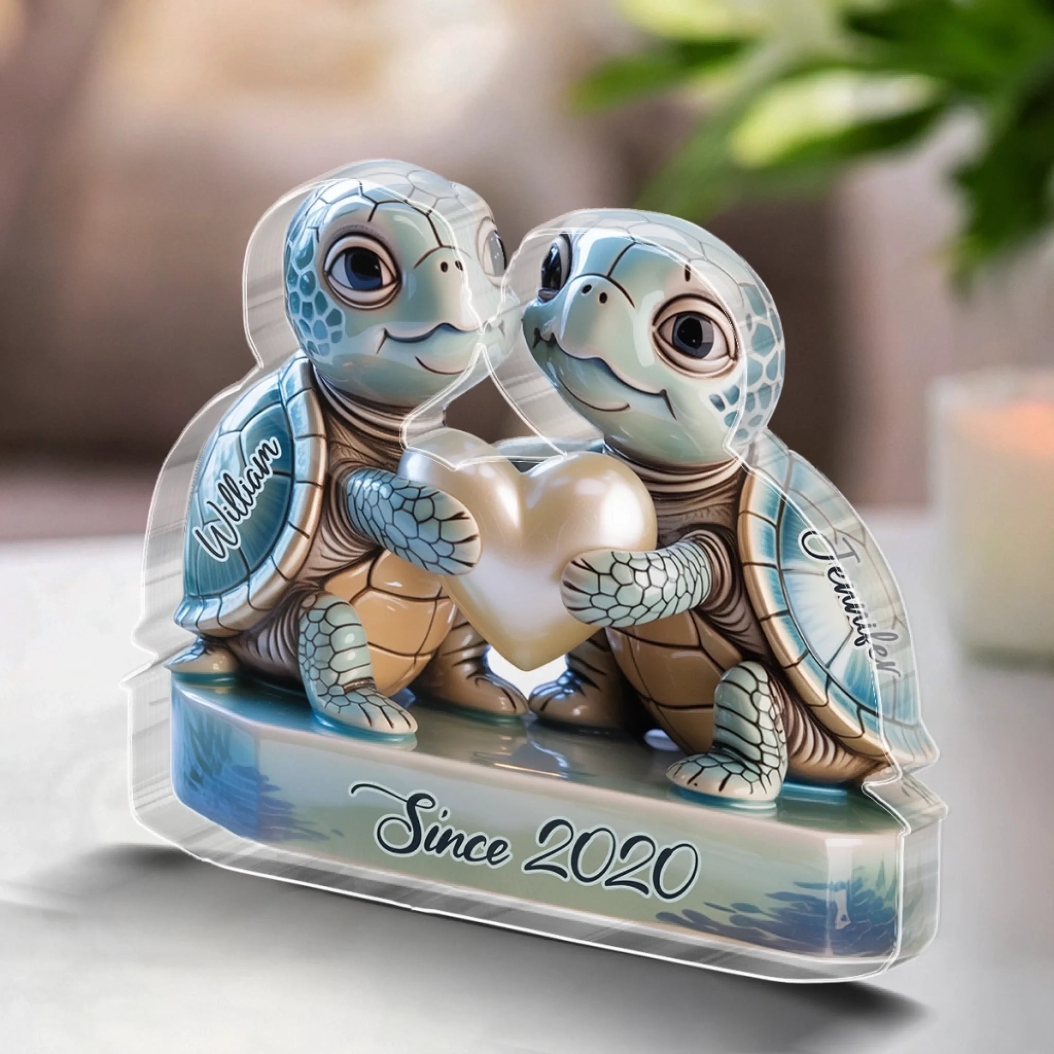 Slow And Steady, Always Together - Couple Personalized Custom Acrylic Plaque Custom Shape - Gift For Husband Wife, Anniversary