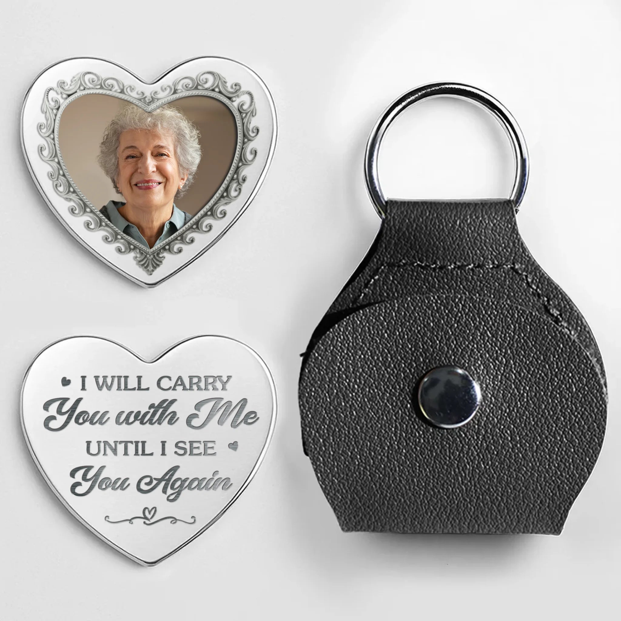 Custom Photo In My Soul, Always - Memorial Personalized Custom Heart Pocket Hug - Sympathy Gift For Family Members