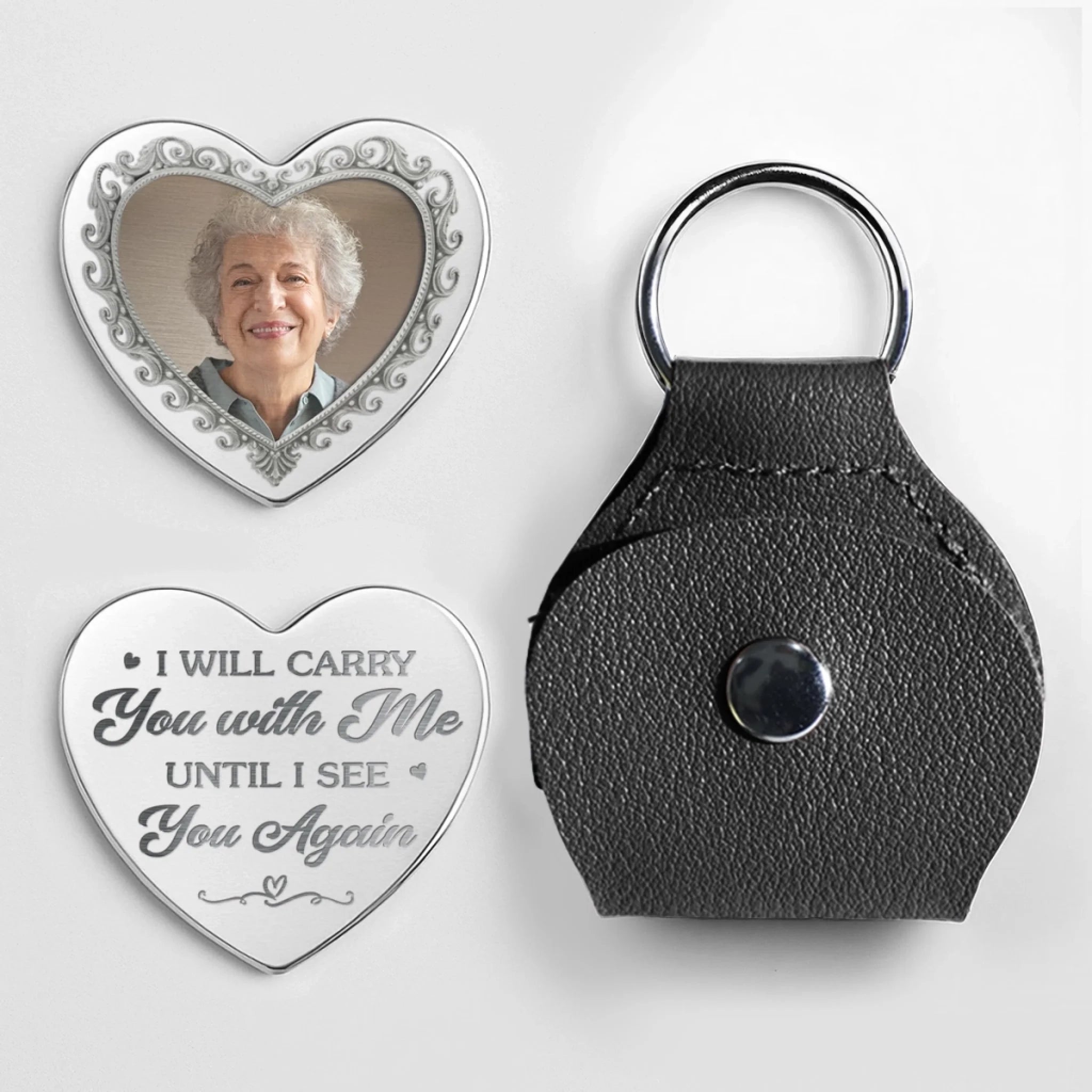 Custom Photo In My Soul, Always - Memorial Personalized Custom Heart Pocket Hug - Sympathy Gift For Family Members