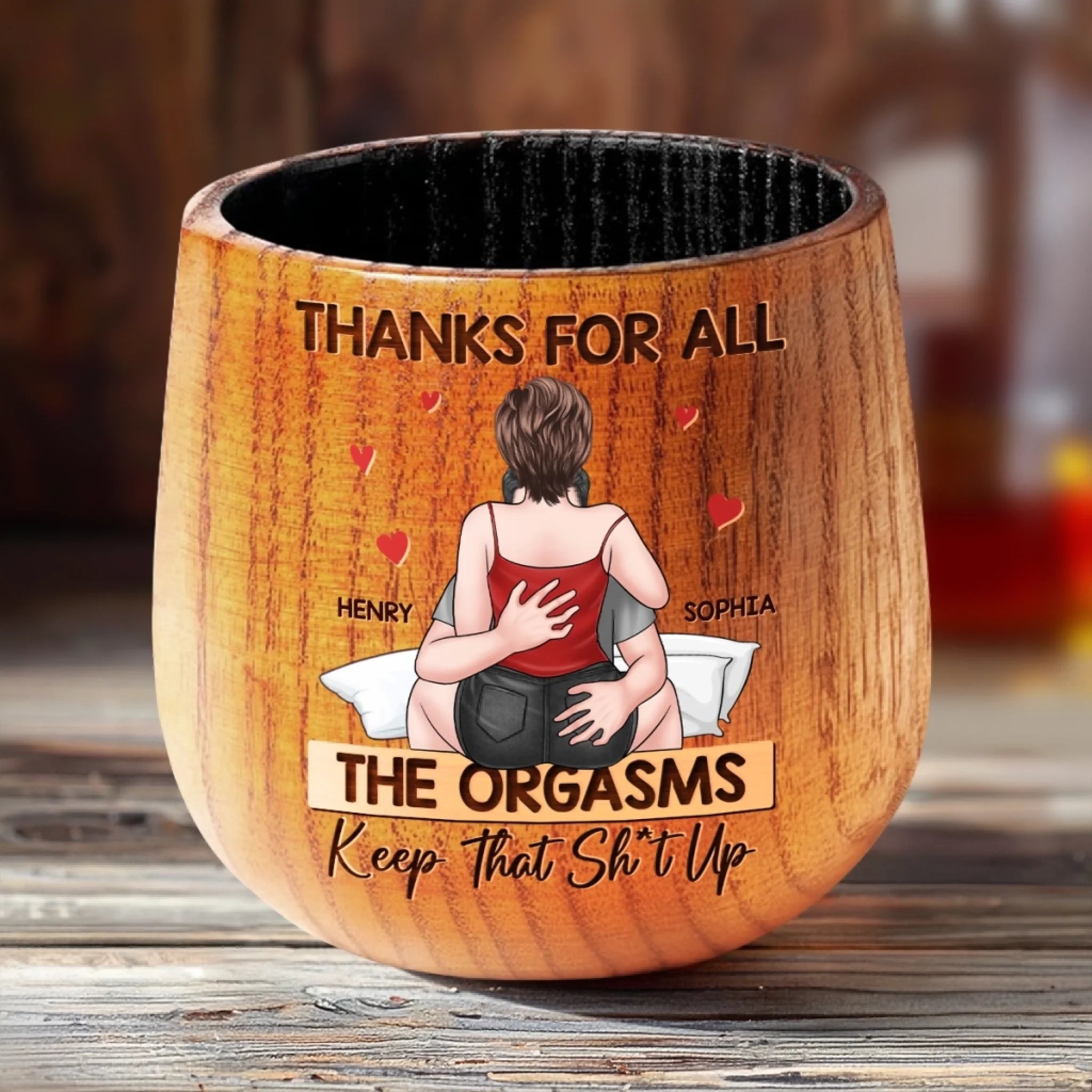 My Favorite Type Of Workout - Couple Personalized Custom Wooden Whiskey Glass - Gift For Husband Wife, Anniversary