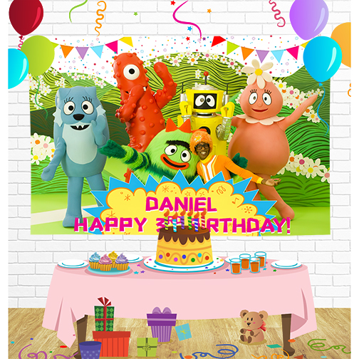 Yo Gabba Gabba Birthday Backdrop for Party Supplies Decorations