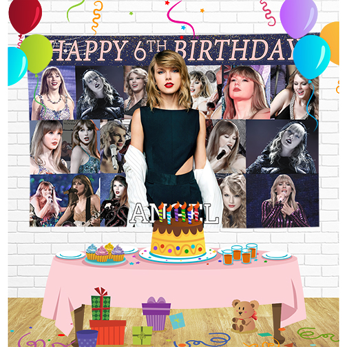 Taylor Swift  Birthday Backdrop for Party Supplies Decorations