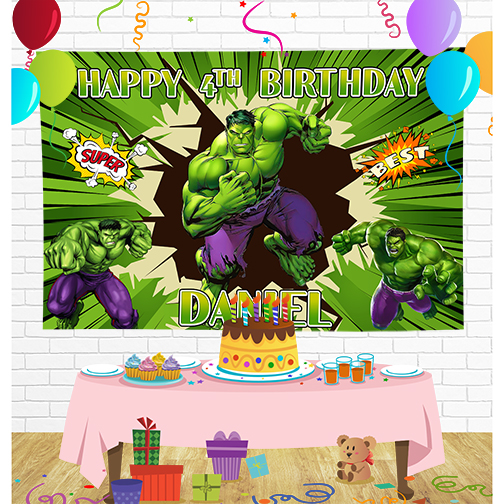 Hulk Birthday Backdrop for Party Supplies Decorations
