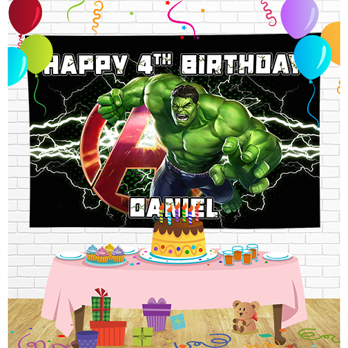 Hulk Birthday Backdrop for Party Supplies Decorations
