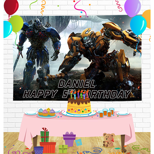 Transformers Birthday Backdrop for Party Supplies Decorations